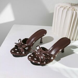 Brown Polka Dot Women's Heels